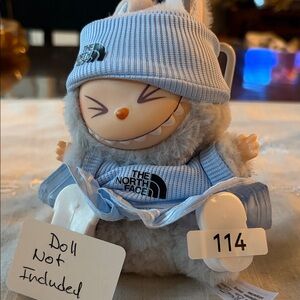114, The North Face Light Blue 4 Piece Outfit for Labubu doll (No Doll)